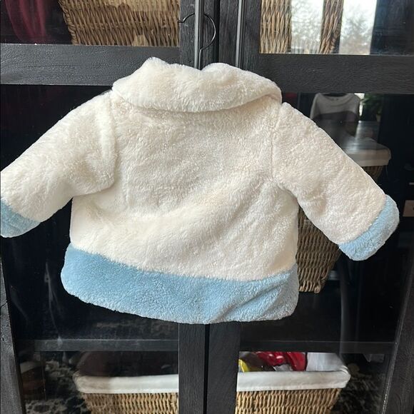 Cozy White and Blue Baby Jacket - Picture 3 of 3